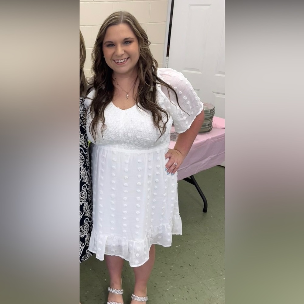Short White Polka Dot Dress
